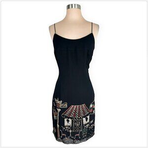 Platinum Dorothy Schoelen Black Moulin Rouge Paris Scene Slip Dress Vintage S